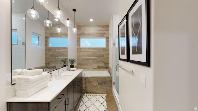 4582 S 1500 W, Hurricane, UT 84737 - full bath with vanity, a stall shower, and a bath