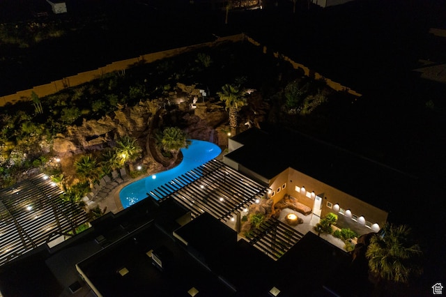 4582 S 1500 W, Hurricane, UT 84737 - aerial view at night of view of pool area