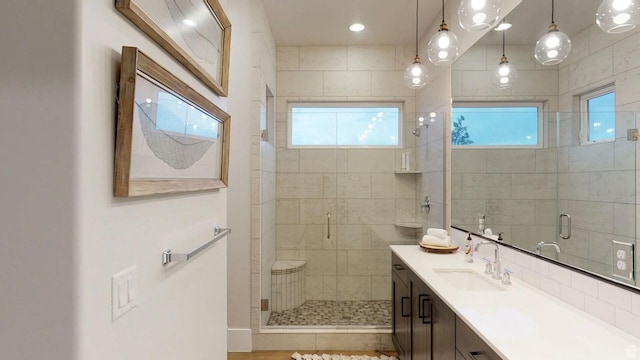 4582 S 1500 W, Hurricane, UT 84737 - bathroom featuring vanity and a stall shower