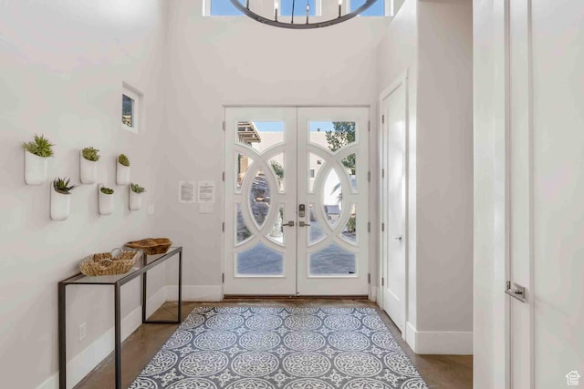4582 S 1500 W, Hurricane, UT 84737 - foyer with french doors, plenty of natural light, and a high ceiling