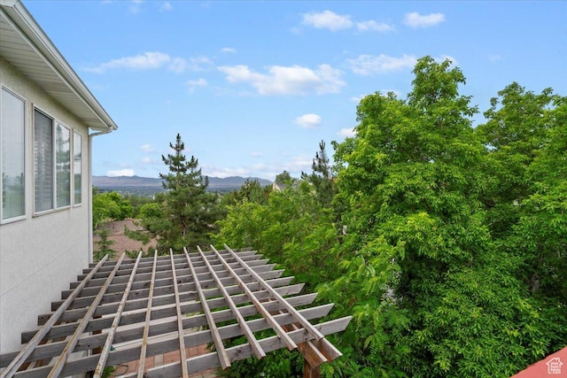 3181 E Deer Creek Cir, Cottonwood Heights, UT 84121 - view of yard with stairway and a mountain view