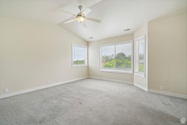 3181 E Deer Creek Cir, Cottonwood Heights, UT 84121 - carpeted empty room featuring a ceiling fan and lofted ceiling
