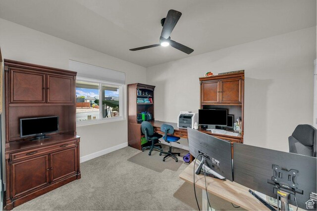 2119 Blair Cir, Santa Clara, UT 84765 - office space featuring a ceiling fan and carpet flooring