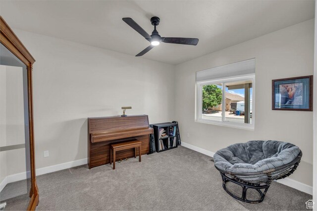 2119 Blair Cir, Santa Clara, UT 84765 - living area featuring ceiling fan and carpet flooring