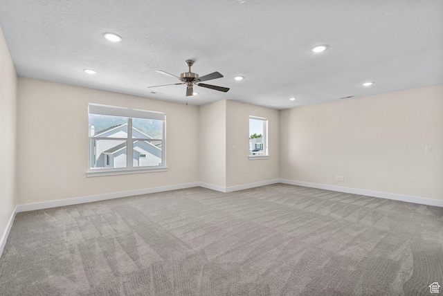 181 W 580 S, Orem, UT 84058 - empty room featuring carpet flooring, recessed lighting, ceiling fan, and a textured ceiling