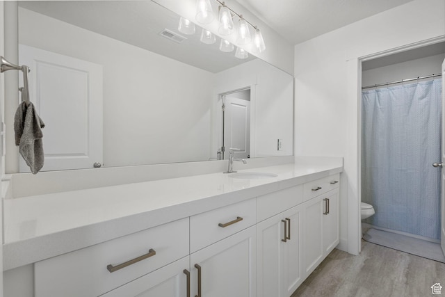 7494 N Silver Ridge Rd Unit 3466, Eagle Mountain, UT 84005 - bathroom with vanity, wood finished floors, and a shower with shower curtain