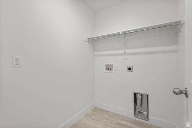 7494 N Silver Ridge Rd Unit 3466, Eagle Mountain, UT 84005 - washroom featuring hookup for a washing machine, light wood finished floors, and electric dryer hookup