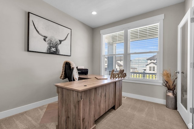 2873 S Puddle Ln, Saratoga Springs, UT 84045 - office area featuring light carpet and recessed lighting