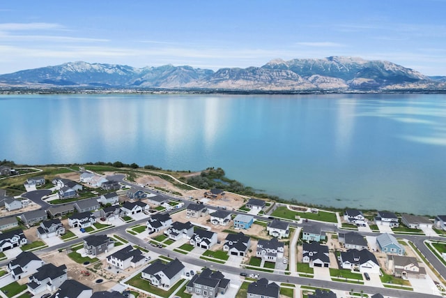 2873 S Puddle Ln, Saratoga Springs, UT 84045 - aerial perspective of suburban area with a water and mountain view