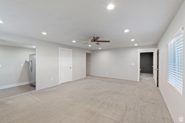 916 Cold Creek Way, Layton, UT 84041 - empty room featuring recessed lighting, light carpet, and a ceiling fan