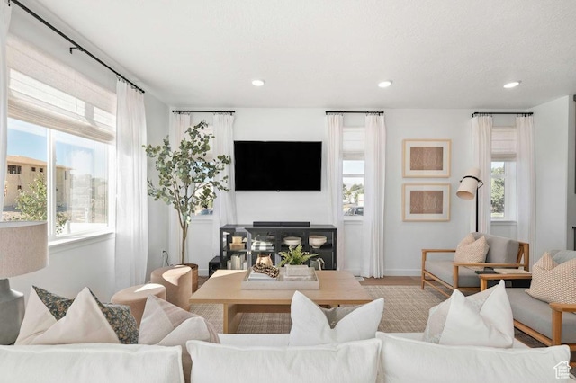 6556 S Jefferson St Unit 15, Murray, UT 84107 - living room featuring healthy amount of natural light, a fireplace, and recessed lighting