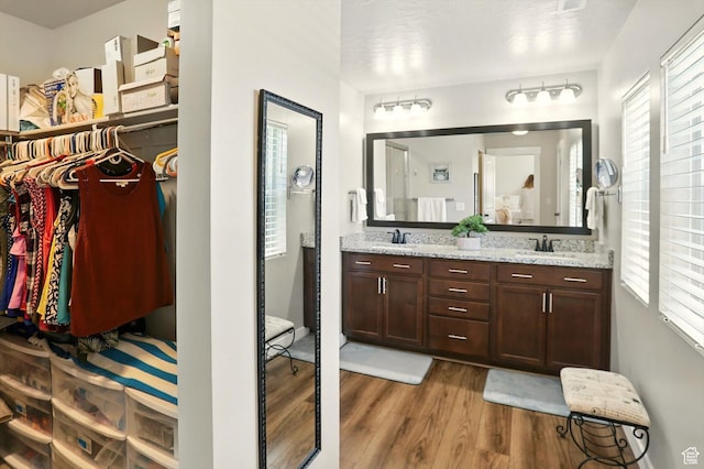 847 N 2125 W, Layton, UT 84041 - bathroom with wood finished floors, double vanity, and a spacious closet