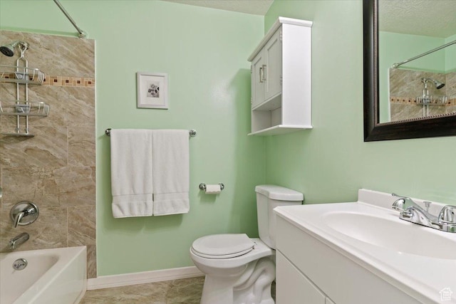 1128 W 4650 S, Riverdale, UT 84405 - full bathroom with vanity, bathing tub / shower combination, tile patterned floors, and a textured ceiling