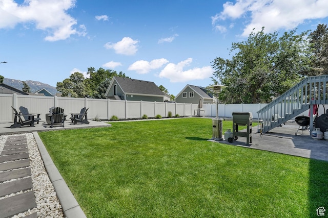 450 N 200 E, Lehi, UT 84043 - fenced backyard featuring a patio and stairway