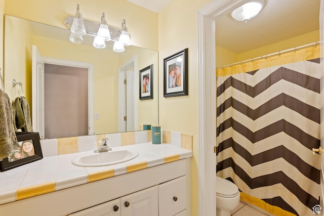 665 E 3550 N, North Ogden, UT 84414 - bathroom with vanity, tile patterned floors, and a shower with shower curtain