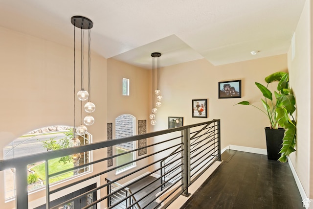 665 E 3550 N, North Ogden, UT 84414 - hall with an upstairs landing and dark wood-type flooring