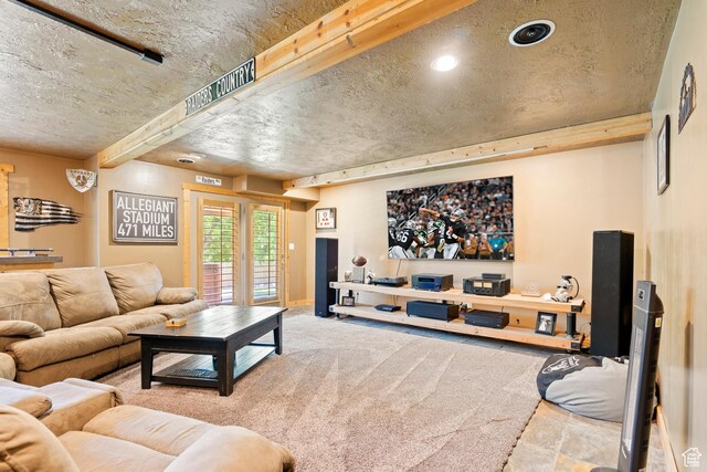 665 E 3550 N, North Ogden, UT 84414 - living room featuring carpet floors and recessed lighting