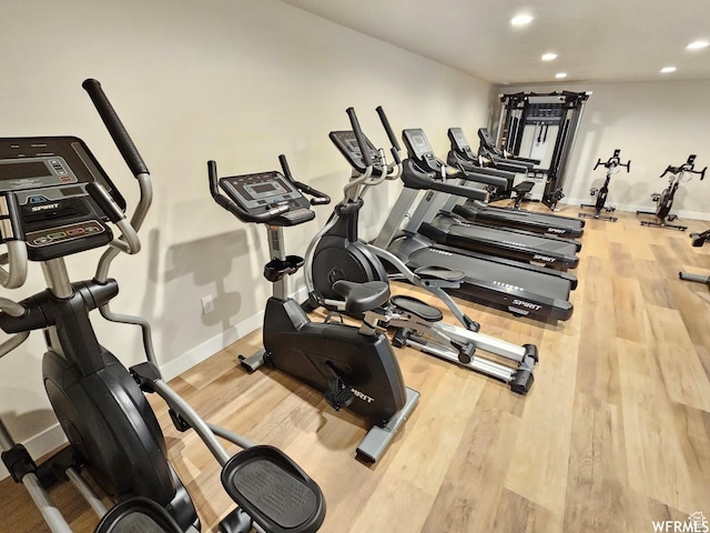 940 N Center St, Santaquin, UT 84655 - workout area with recessed lighting and wood finished floors