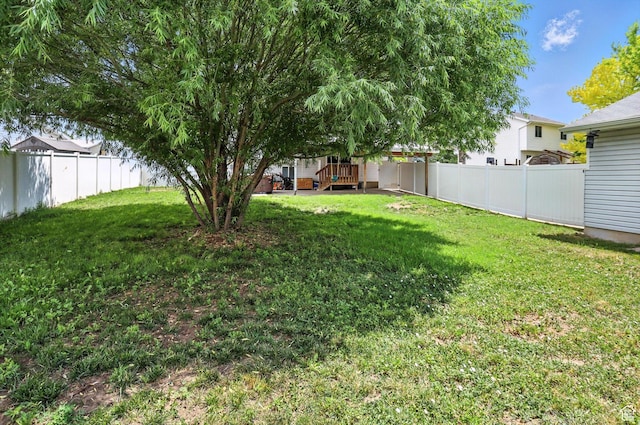416 N 450 W, Clearfield, UT 84015 - fenced backyard featuring a deck