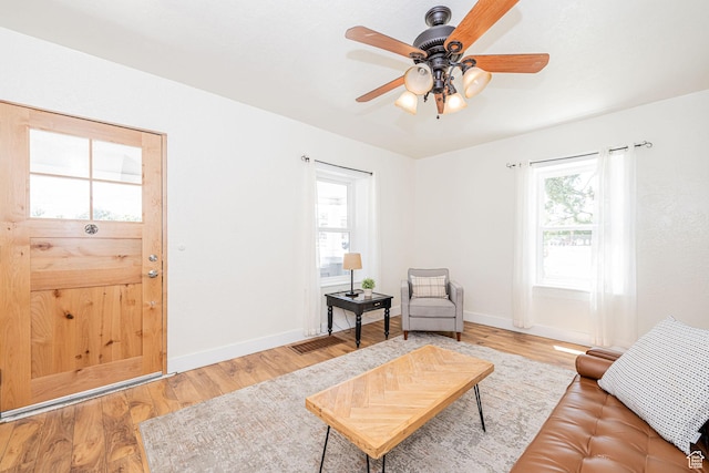 13 N 100 W, Smithfield, UT 84335 - living room featuring a ceiling fan and wood finished floors