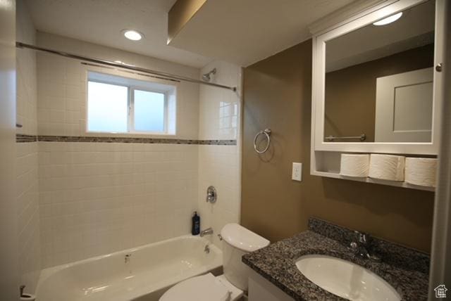 591 E Acoma Rd A-B, Unit A-B Midvale, UT 84047 - bathroom with bathing tub / shower combination, vanity, and recessed lighting