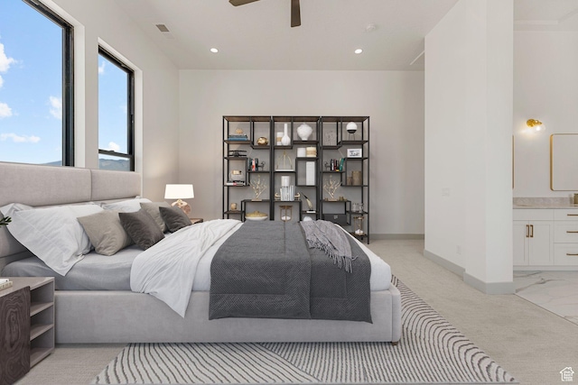 1762 S 920 W, Hurricane, UT 84737 - bedroom with light carpet, recessed lighting, and connected bathroom