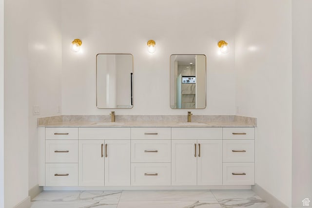 1762 S 920 W, Hurricane, UT 84737 - full bathroom with marble look tile flooring and double vanity