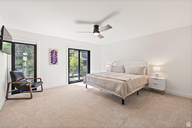 51 Daly Ave, Park City, UT 84060 - bedroom with access to outside, multiple windows, carpet, and a ceiling fan
