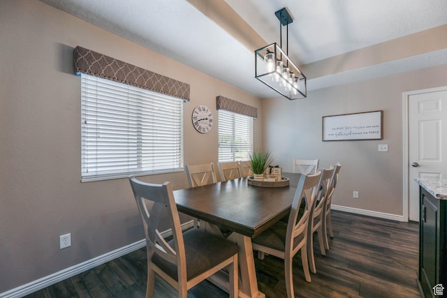 6743 W Spring Oak Dr, West Jordan, UT 84081 - dining space with dark wood finished floors and a chandelier