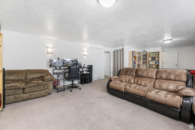 6743 W Spring Oak Dr, West Jordan, UT 84081 - carpeted living area with a textured ceiling