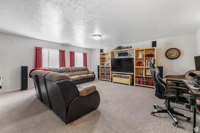 6743 W Spring Oak Dr, West Jordan, UT 84081 - carpeted living room featuring a textured ceiling