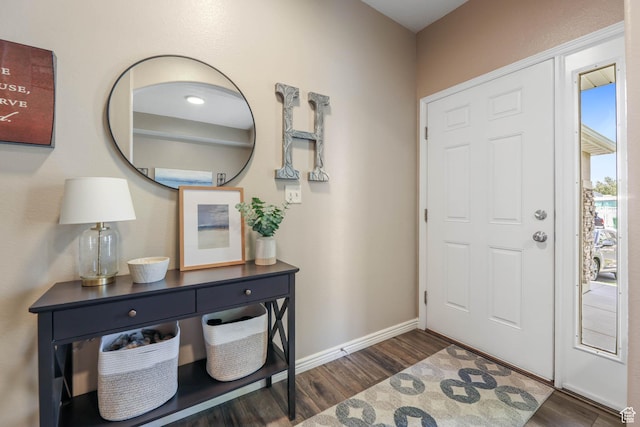 6743 W Spring Oak Dr, West Jordan, UT 84081 - entryway with dark wood-type flooring