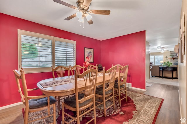 955 W Charlotte Dr, South Jordan, UT 84095 - dining space featuring ceiling fan and wood finished floors