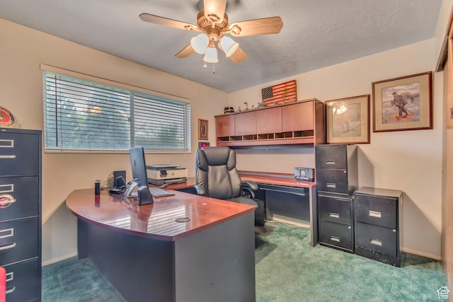 955 W Charlotte Dr, South Jordan, UT 84095 - carpeted office featuring ceiling fan and a textured ceiling