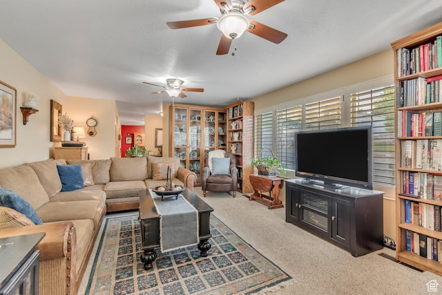 955 W Charlotte Dr, South Jordan, UT 84095 - living room with ceiling fan and carpet floors