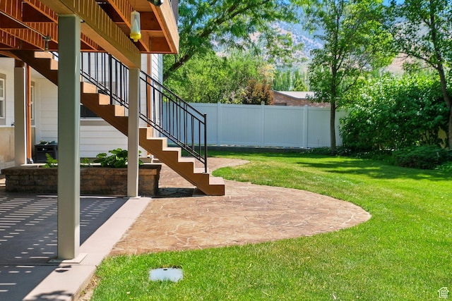 964 E Stewart Hill Dr, River Heights, UT 84321 - view of yard with stairway and a patio