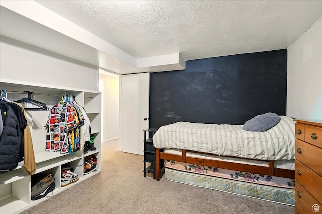 130 Summit Dr, Smithfield, UT 84335 - carpeted bedroom with a textured ceiling