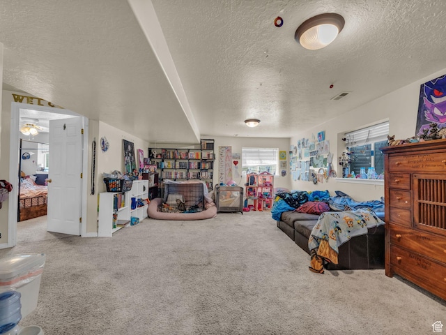 6126 S Middlewood Cir W, Salt Lake City, UT 84118 - living area with a textured ceiling and carpet flooring