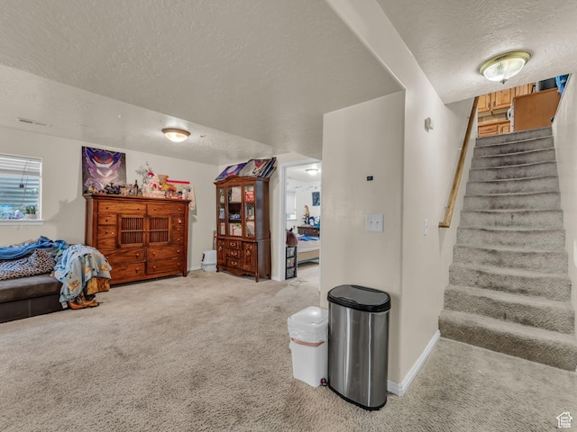 6126 S Middlewood Cir W, Salt Lake City, UT 84118 - stairway with a textured ceiling and carpet floors