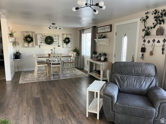 696 S 100 E, Roosevelt, UT 84066 - dining space featuring a chandelier and dark wood-type flooring