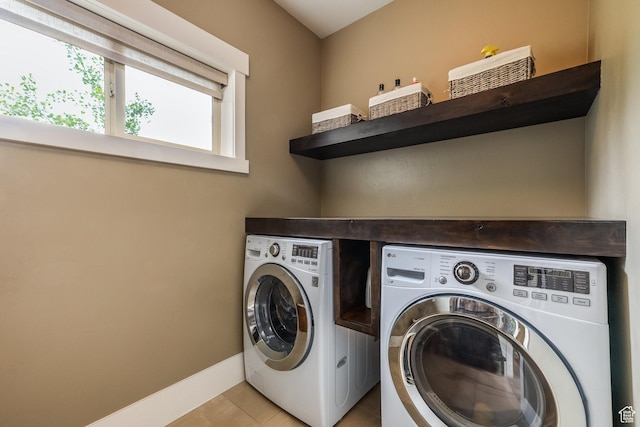 1773 E Longview Dr, Hideout, UT 84036 - washroom featuring separate washer and dryer and light tile patterned flooring