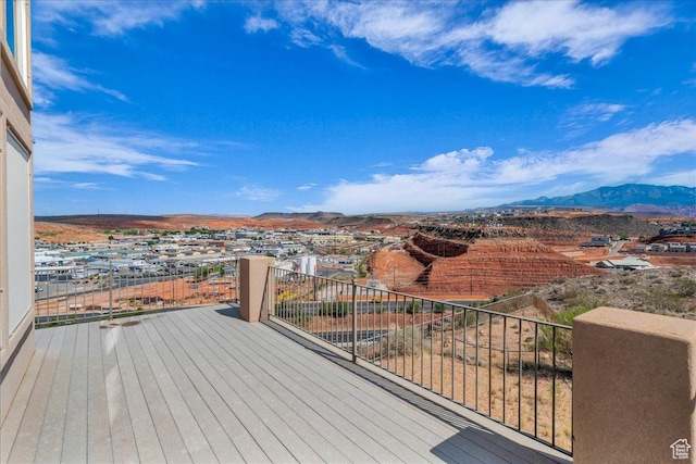 393 N Crestline Cir, St George, UT 84790 - wooden terrace with a mountain view