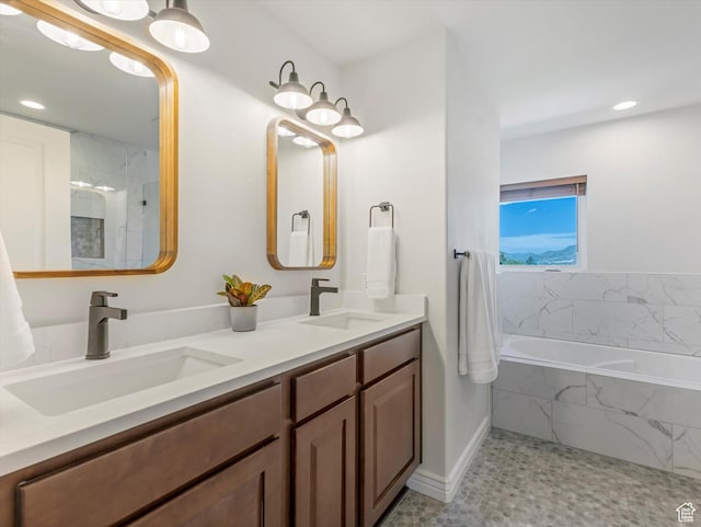 430 E 2010 S, Heber City, UT 84032 - bathroom with a bath, double vanity, and recessed lighting