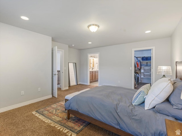 430 E 2010 S, Heber City, UT 84032 - bedroom with light carpet, a walk in closet, recessed lighting, ensuite bathroom, and a closet