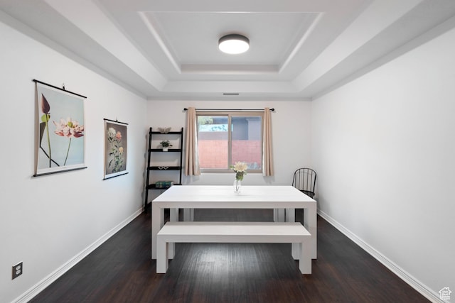250 N Snow Canyon Dr Unit 16, Ivins, UT 84738 - dining room featuring a tray ceiling and dark wood-type flooring