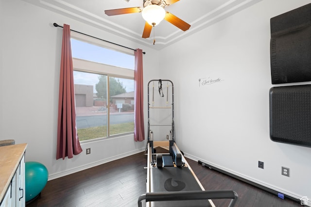 250 N Snow Canyon Dr Unit 16, Ivins, UT 84738 - exercise room featuring dark wood-type flooring and a ceiling fan