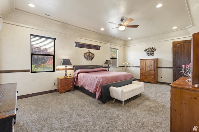 1883 S Purple Sage Dr, Washington, UT 84780 - bedroom with carpet flooring, recessed lighting, and ceiling fan