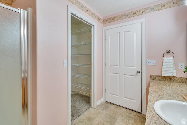 1408 W Westbridge Dr S, Provo, UT 84601 - bathroom with a stall shower, vanity, and a walk in closet