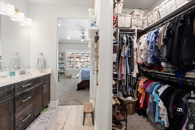 2723 S Varano Way, St George, UT 84770 - spacious closet with a ceiling fan and a sink