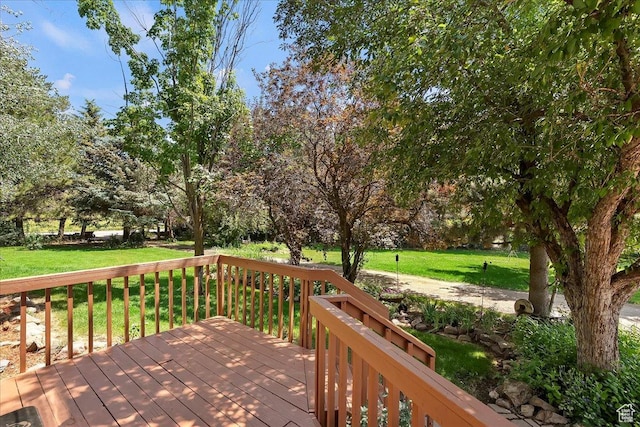 409 N 9000 E, Huntsville, UT 84317 - wooden terrace featuring a yard